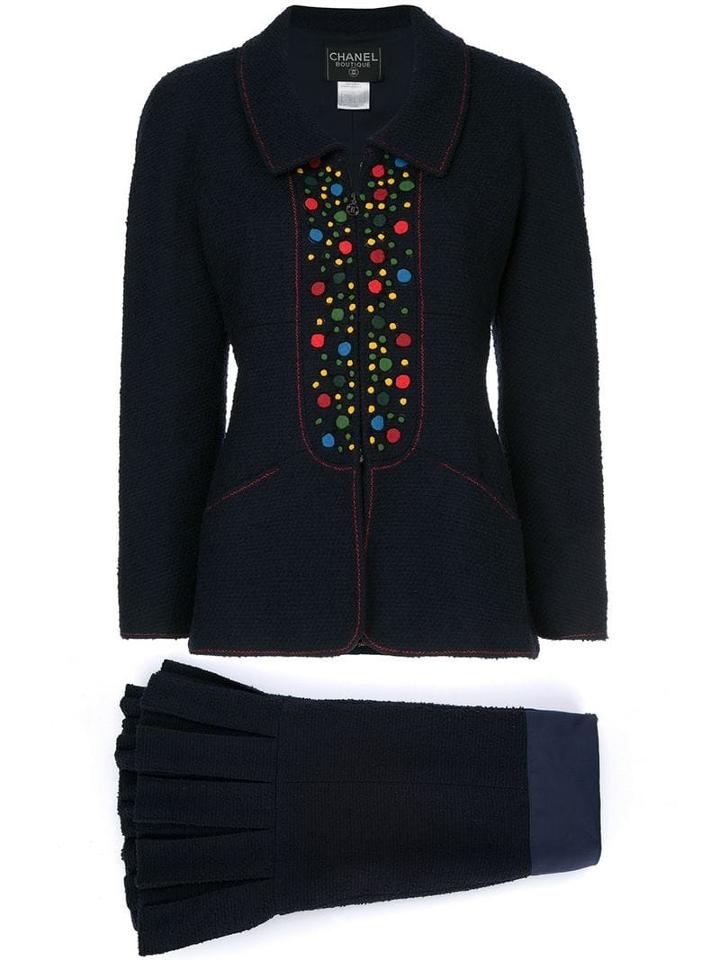 Chanel Pre-owned Dots Detail Skirt Suit - Blue