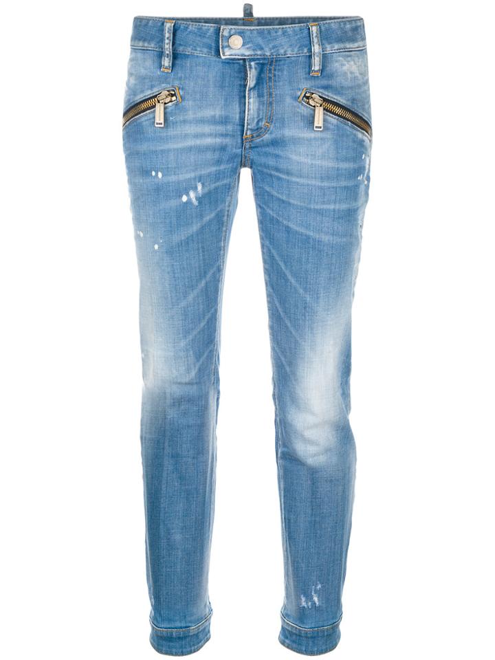 Dsquared2 Zip Embellished Jeans - Blue