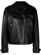 Prada Zipped Leather Jacket - Black