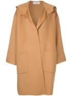 Cyclas Hooded Oversized Coat - Brown