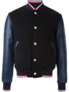 Thom Browne Leather-sleeve Bomber Jacket