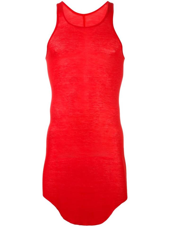 Rick Owens Long Tank Top, Men's, Size: Xs, Red, Viscose/silk