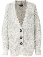 Isabel Marant - Chunky Knitted Cardigan - Women - Polyester/wool/alpaca - 38, Nude/neutrals, Polyester/wool/alpaca