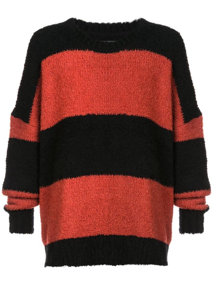Amiri Striped Oversized Sweater - Black