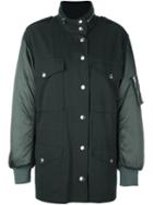 Alexander Wang Bomber Detailed Jacket, Women's, Size: Xs, Green, Cotton/polyester/spandex/elastane/nylon