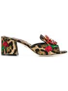 Dolce & Gabbana Rose Print Sandals - Neutrals