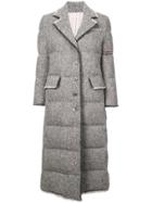 Thom Browne Frayed Quilted Overcoat - Grey