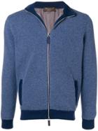 Doriani Cashmere Cashmere High Neck Zipped Sweater - Blue