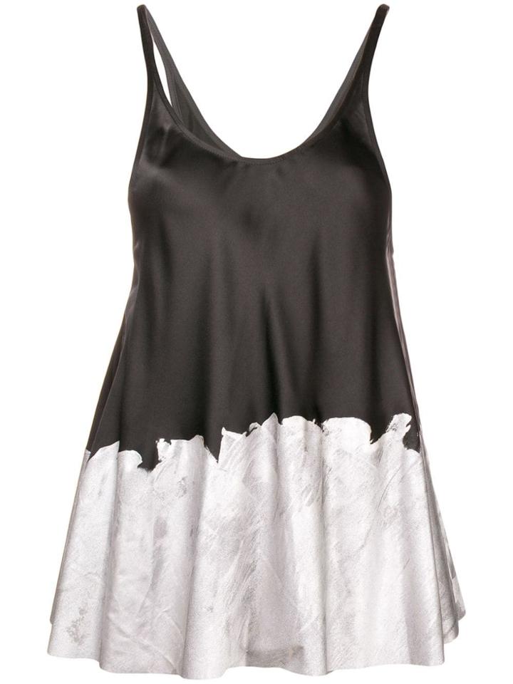Paco Rabanne Brush Painted Flared Top - Black