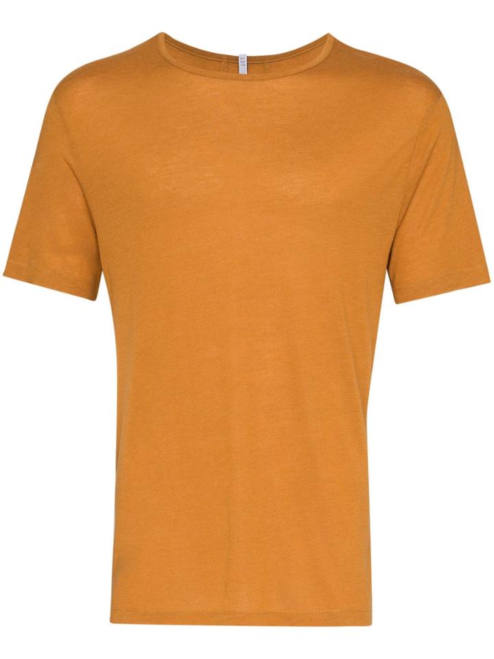 Lot78 Short Sleeve Cashmere Blend T Shirt - Yellow & Orange