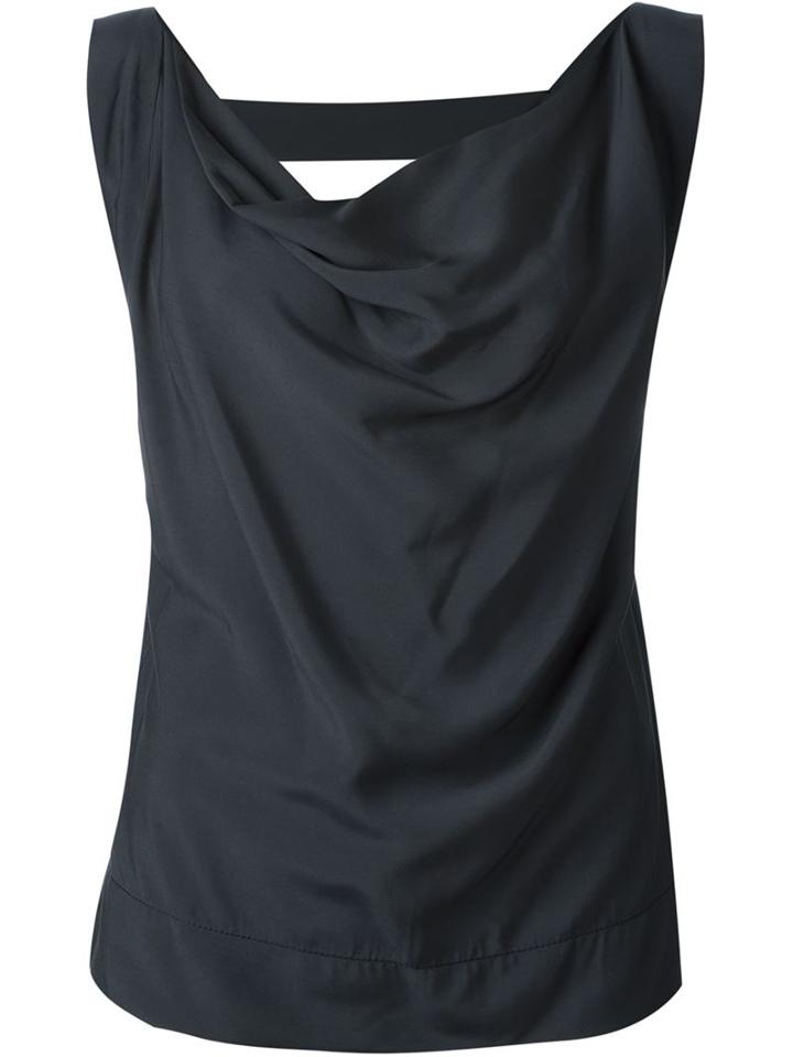 Vivienne Westwood Anglomania Open Back Draped Top, Women's, Size: 42, Black, Silk/viscose