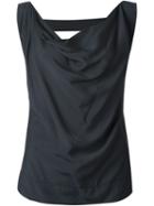 Vivienne Westwood Anglomania Open Back Draped Top, Women's, Size: 42, Black, Silk/viscose