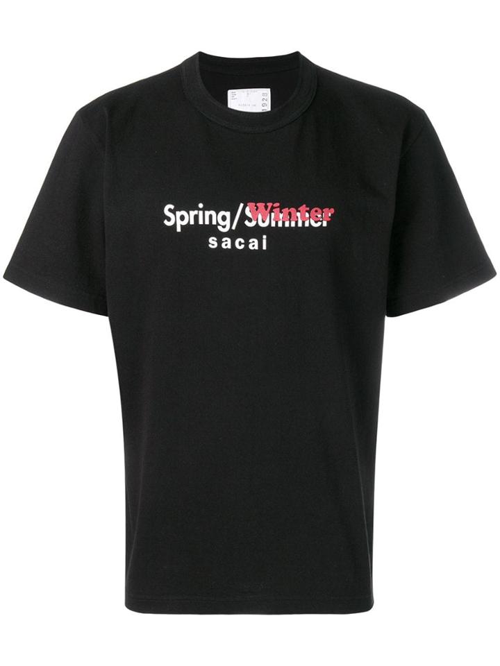 Sacai Spring/winter Print T-shirt - Black