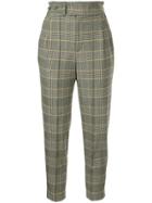 Loveless Checked Paper Bag Trousers - Grey