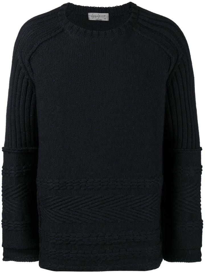 Yohji Yamamoto Texture Pattern Knitted Jumper - Blue