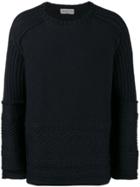Yohji Yamamoto Texture Pattern Knitted Jumper - Blue