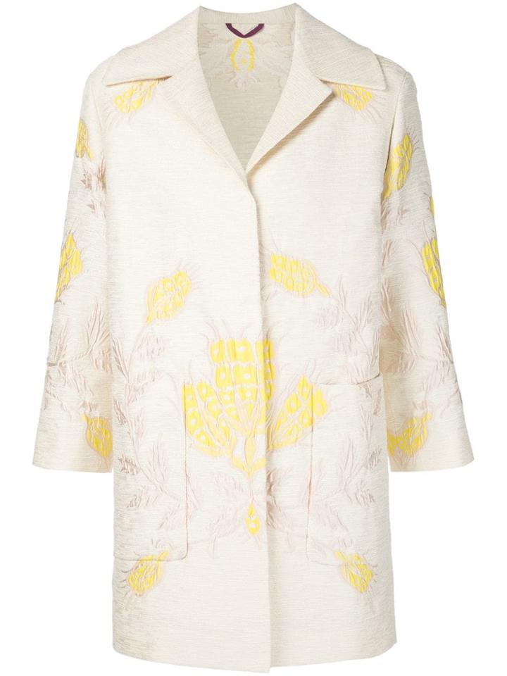 Etro Spread Collar Brocade Jacket - White