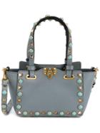 Valentino Valentino Garavani 'rockstud Rolling' Trapeze Tote, Women's, Grey, Leather/suede/metal