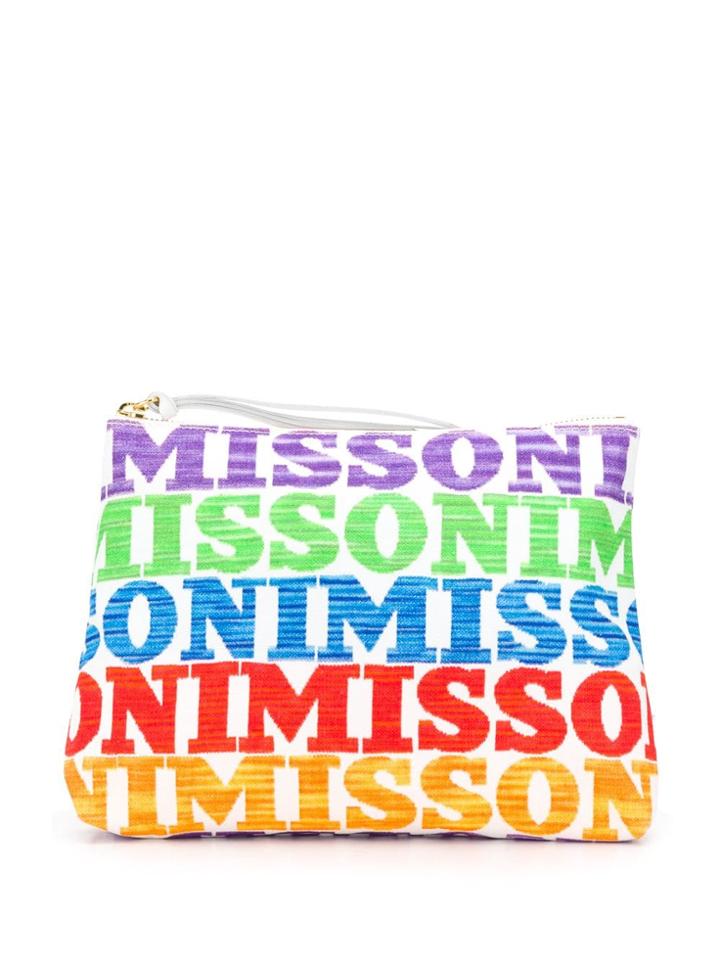 Missoni Mare Logo Clutch Bag - White