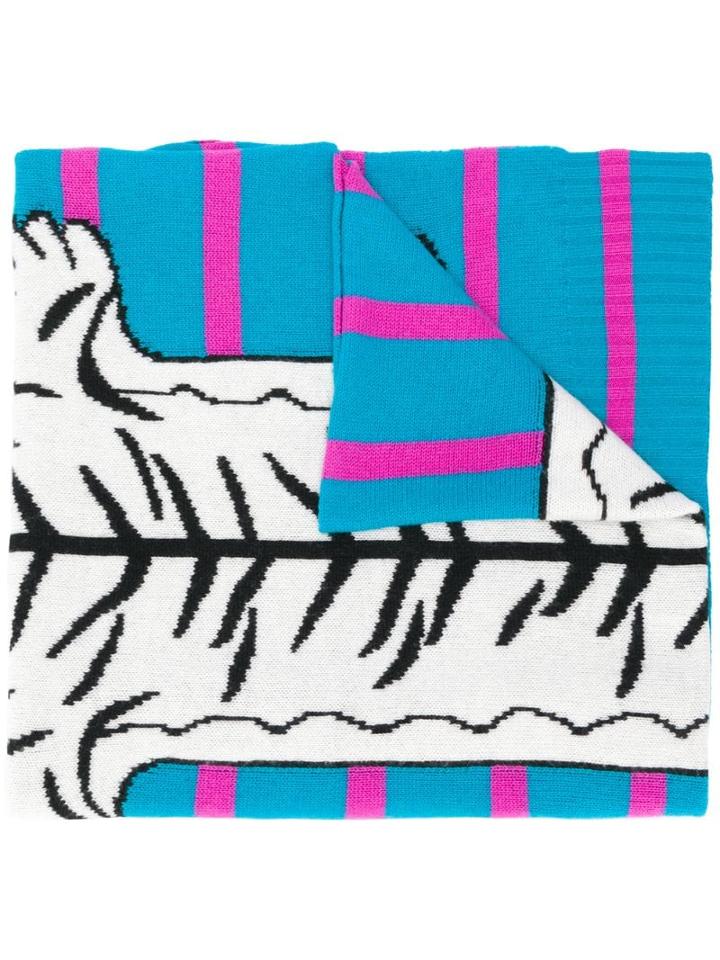 Ultràchic Tiger Print Scarf - Blue