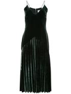 Dion Lee Velvet Pleat Dress - Green