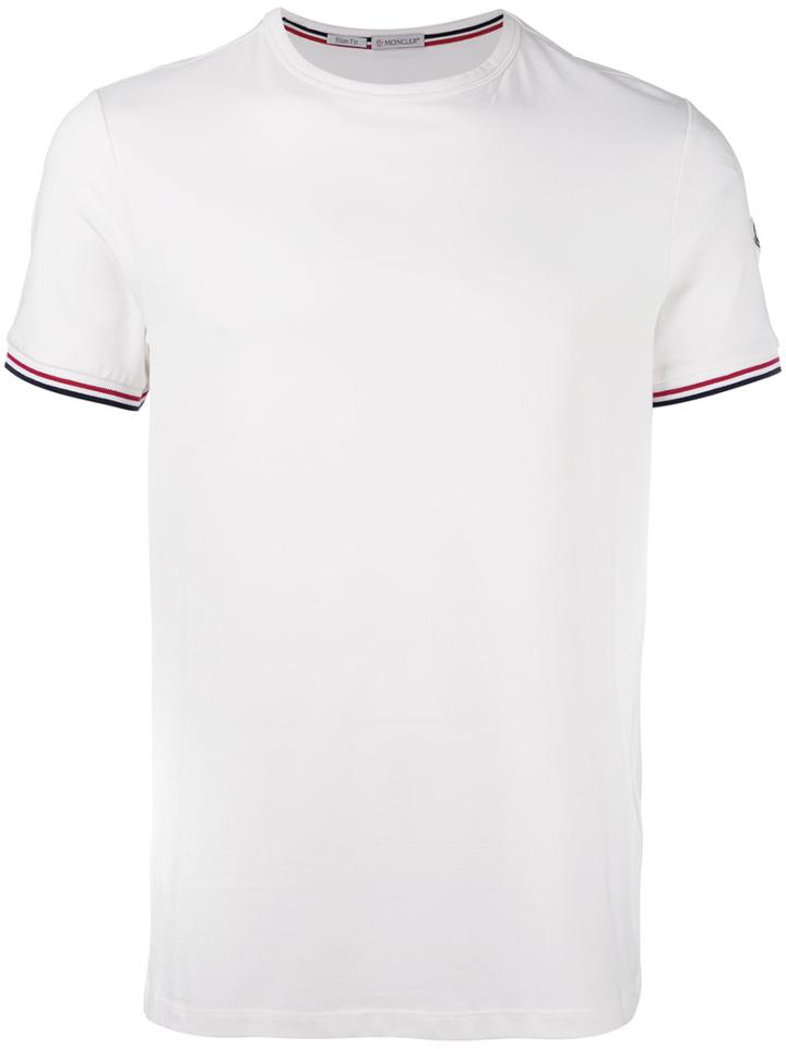 Moncler Classic T-shirt, Men's, Size: Large, White, Cotton/spandex/elastane