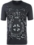 Dolce & Gabbana Printed T-shirt, Men's, Size: 50, Grey, Cotton