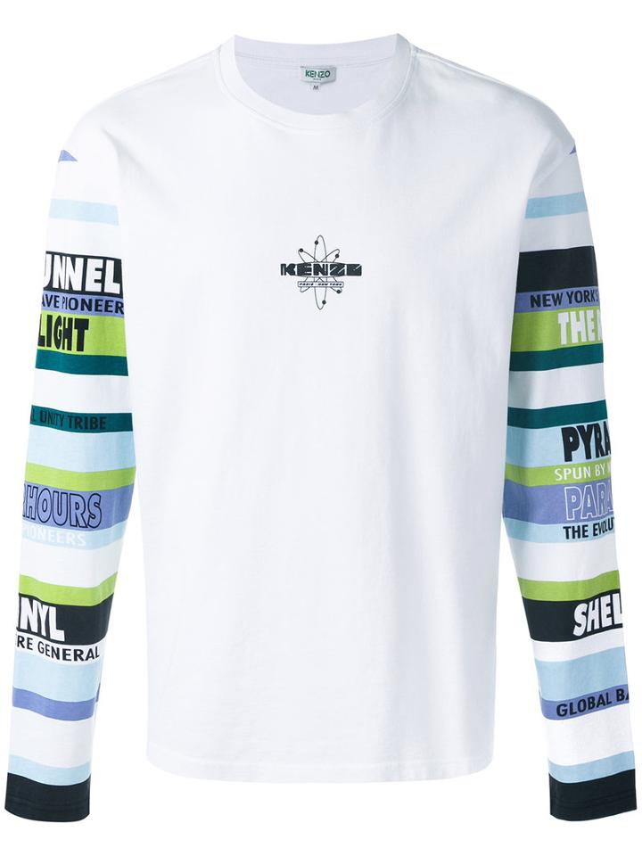 Kenzo - Striped Slogan Top - Men - Cotton - S, White, Cotton