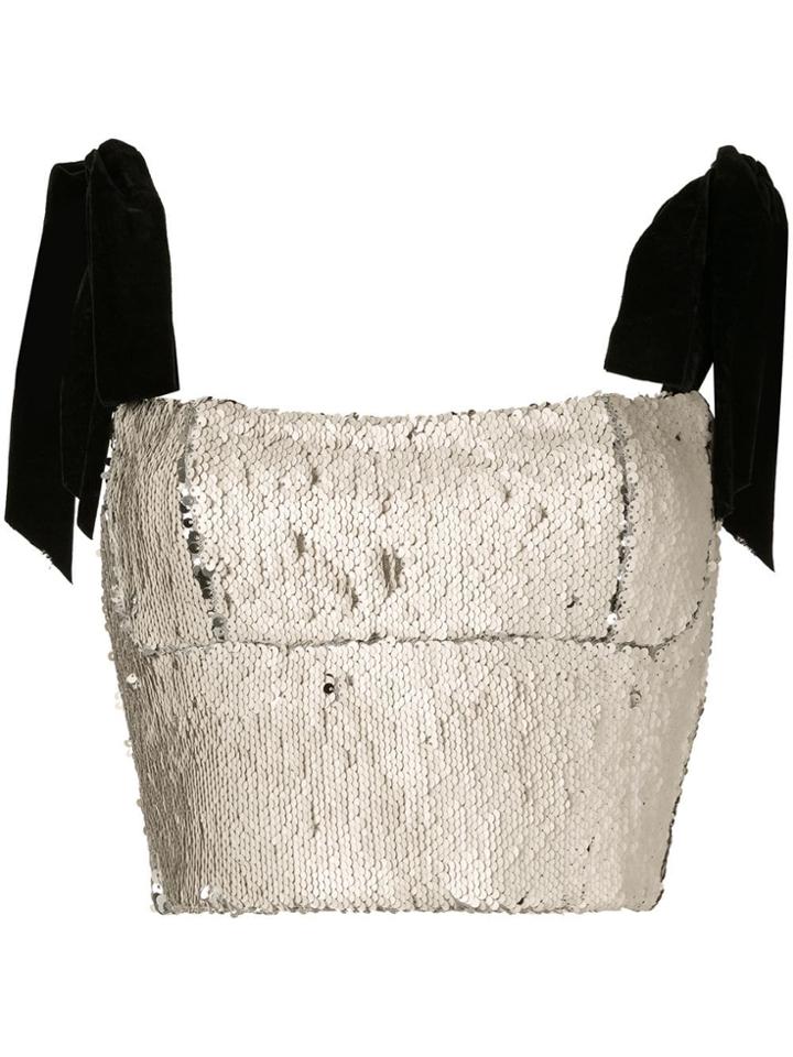 Rachel Gilbert Addie Sequined Bustier Top - Orange