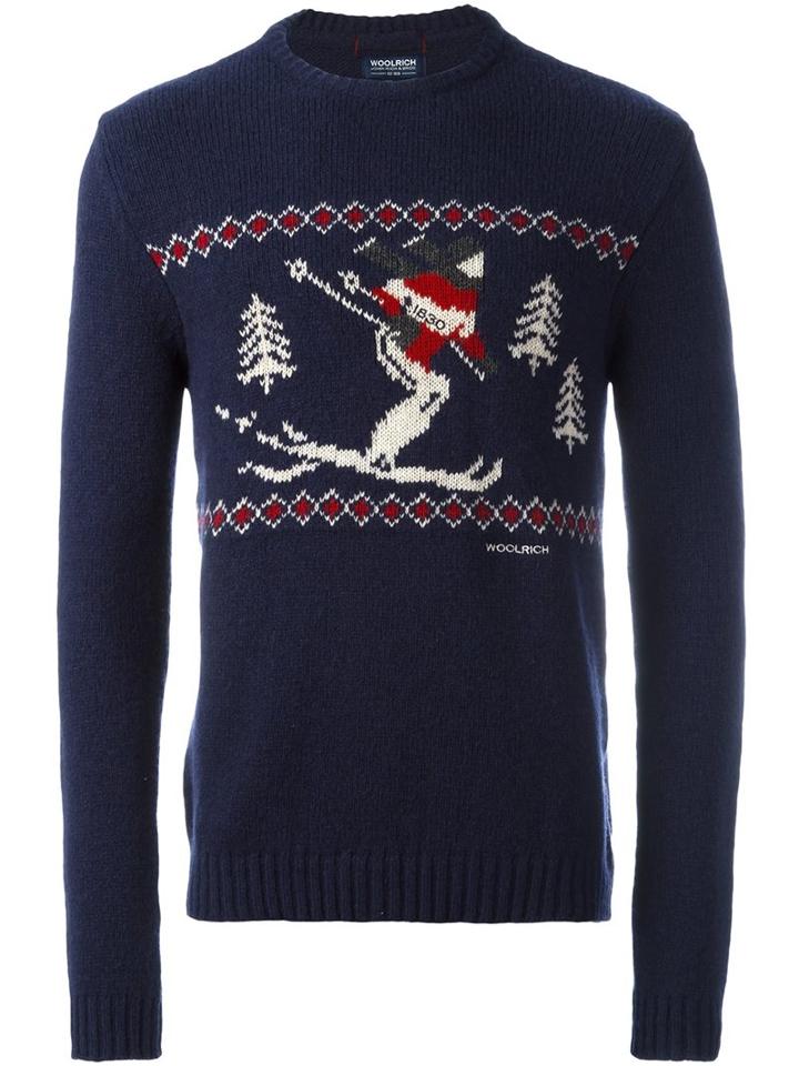 Woolrich Ski Intarsia Sweater, Men's, Size: Xl, Blue, Polyamide/wool