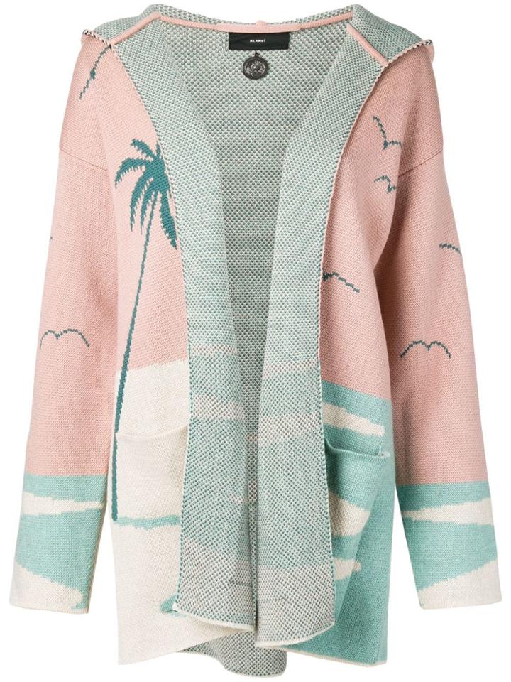 Alanui Beach Scene Knitted Hoodie - Pink