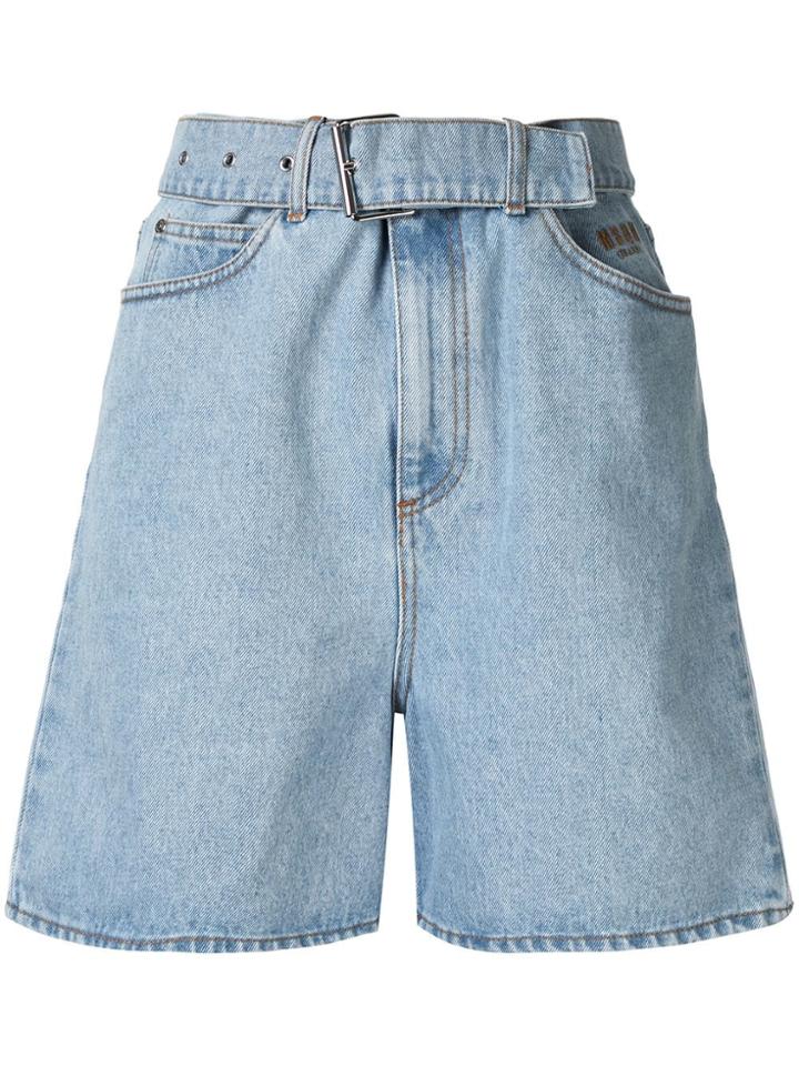 Msgm Embroidered Denim Jacket - Blue