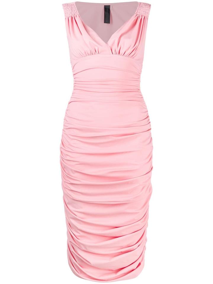 Norma Kamali Tara Draped Dress - Pink
