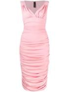 Norma Kamali Tara Draped Dress - Pink