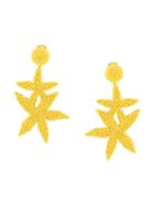 Oscar De La Renta Double Starfish Earrings - Yellow & Orange