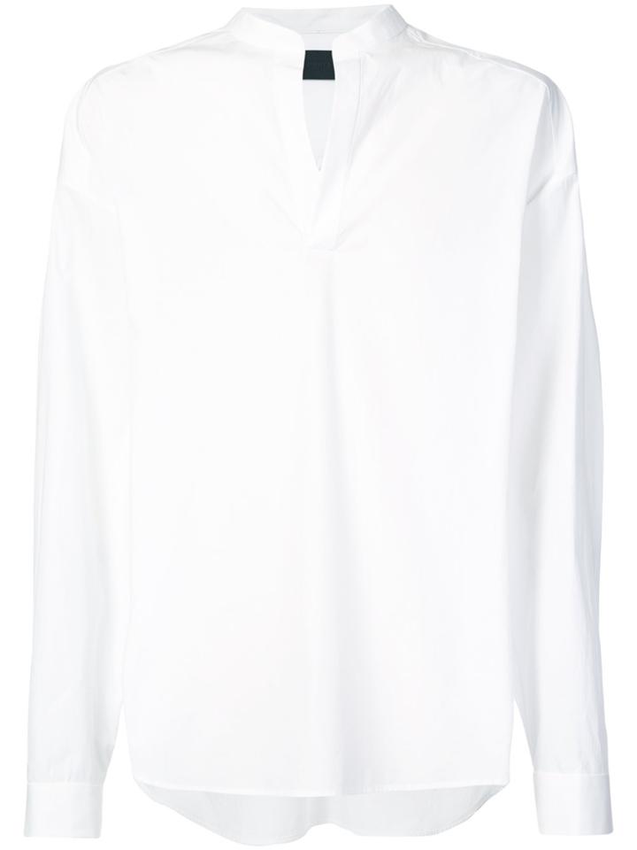 Juun.j Oversized Collarless Shirt - White