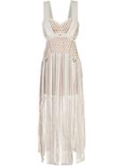 Self-portrait Avery Midi Dress, Women's, Size: 14, Nude/neutrals, Polyester
