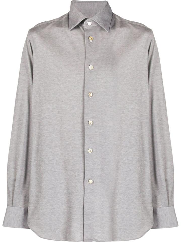 Kiton Plain Button Shirt - Grey