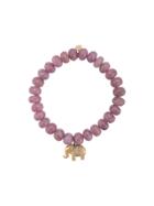 Sydney Evan 14kt Yellow Gold Diamond Elephant Charm Beaded Bracelet -