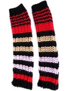 Sonia Rykiel Striped Knit Fingerless Gloves, Women's, Wool