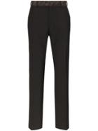 Fendi Ff-waistband Tailored Trousers - Black
