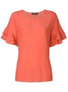 Twin-set Ruffled Sleeves T-shirt - Nude & Neutrals
