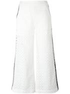 Msgm Layered Cut Out Trousers, Women's, Size: 40, White, Cotton