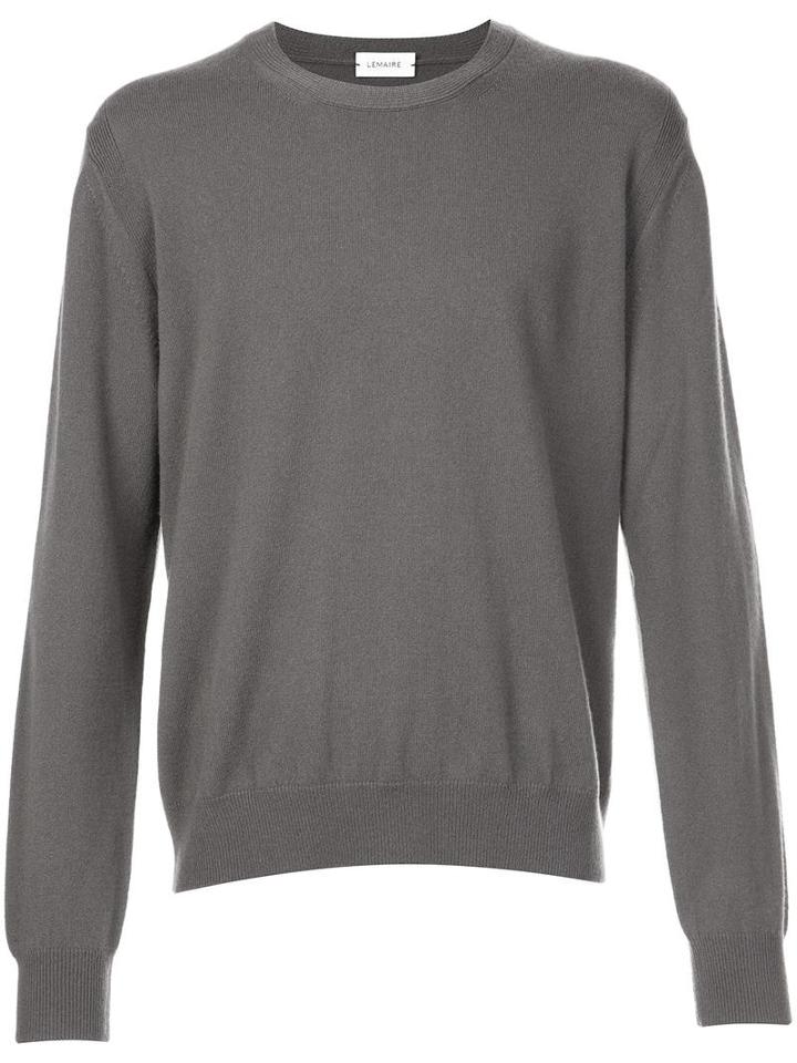 Lemaire Crew Neck Jumper, Men's, Size: Medium, Grey, Cashmere