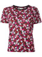 Saint Laurent Floral Print T-shirt, Women's, Size: Large, Pink/purple, Cotton