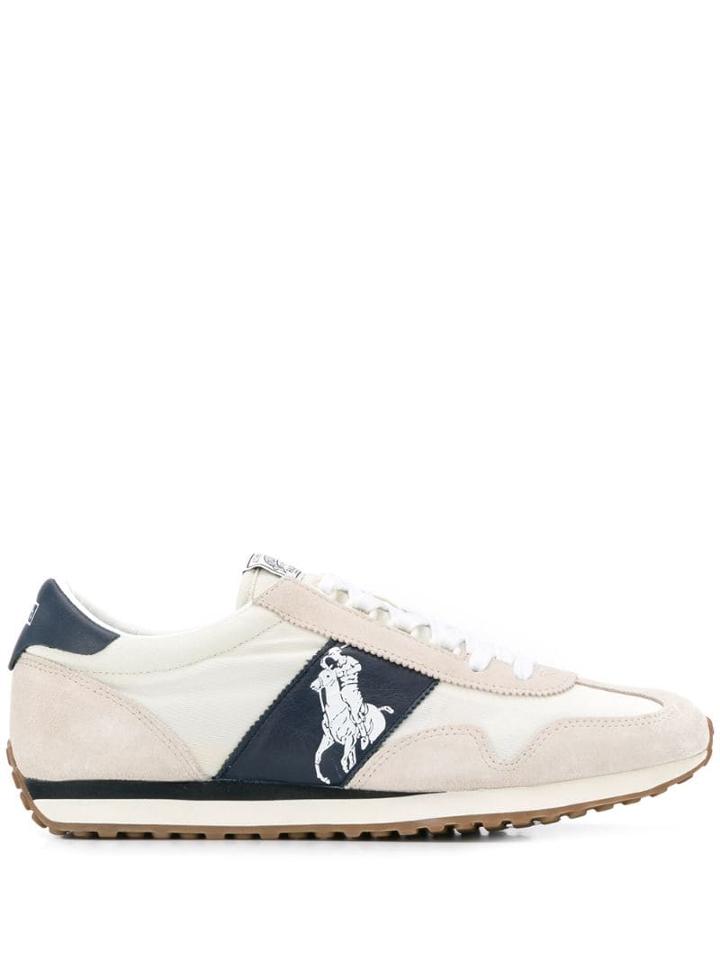 Polo Ralph Lauren Logo Panelled Sneakers - Neutrals