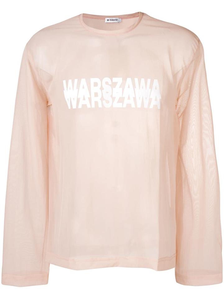 Misbhv Sheer Logo Print T-shirt - Pink