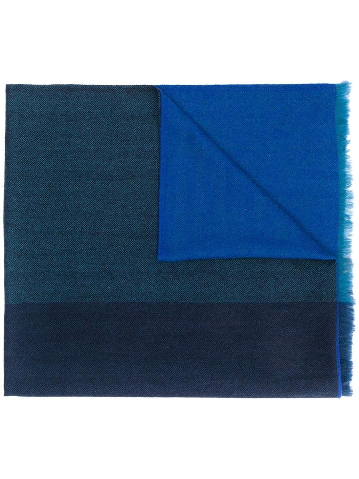 Ps Paul Smith Zigzag Pattern Scarf - Blue