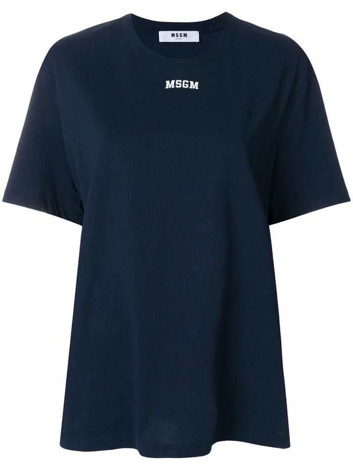 Msgm Oversized Logo T-shirt - Blue