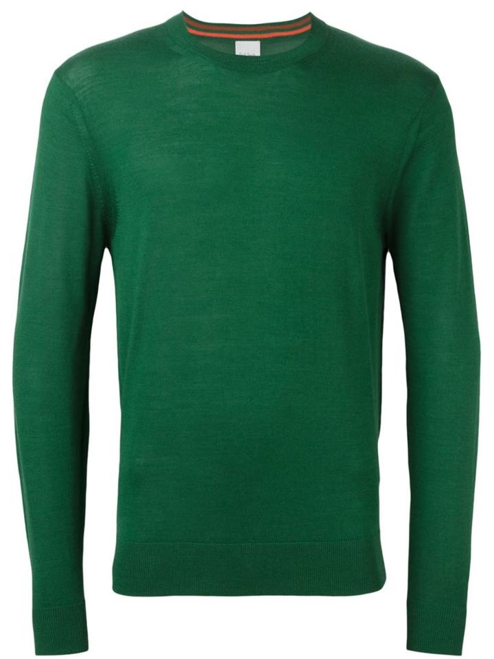 Paul Smith Crew Neck Jumper, Men's, Size: Small, Green, Silk/merino